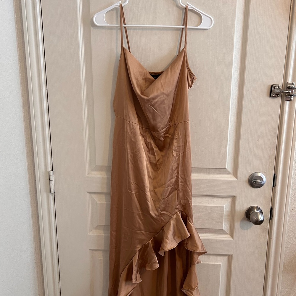 cowl neck high slit maxi dress